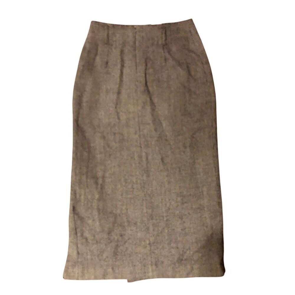 Vintage Oraz tweed wool front slit pencil skit with belt loops and hidden back z - Picture 4 of 11
